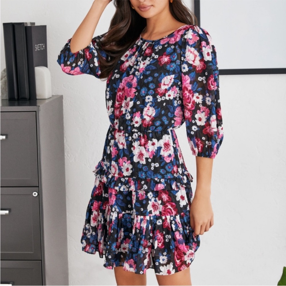 Sugarlips Pink and Purple Ruffled Tiered Sundress